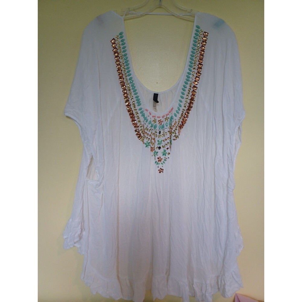Victoria's Secret beaded swim coverup XS/S sheer sexy retro bling resort beach